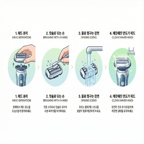 면도기 헤드 세척, 위생적인 관리를 위한 필수 습관