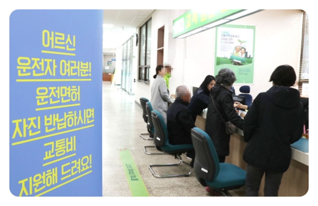 운전면허 반납 후 교통카드 지원으로 대중교통 이용 전환