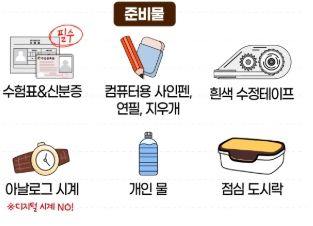 수능시험 준비물 시간표 정리