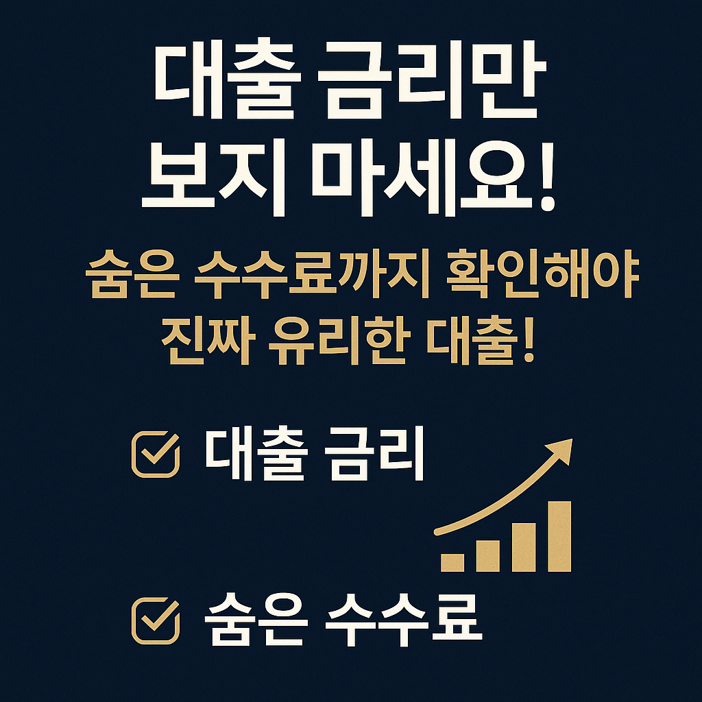 대출 금리 비교 전에 꼭 확인해야 할 숨은 수수료 &ndash; 중도상환수수료부터 취급수수료까지 총정리