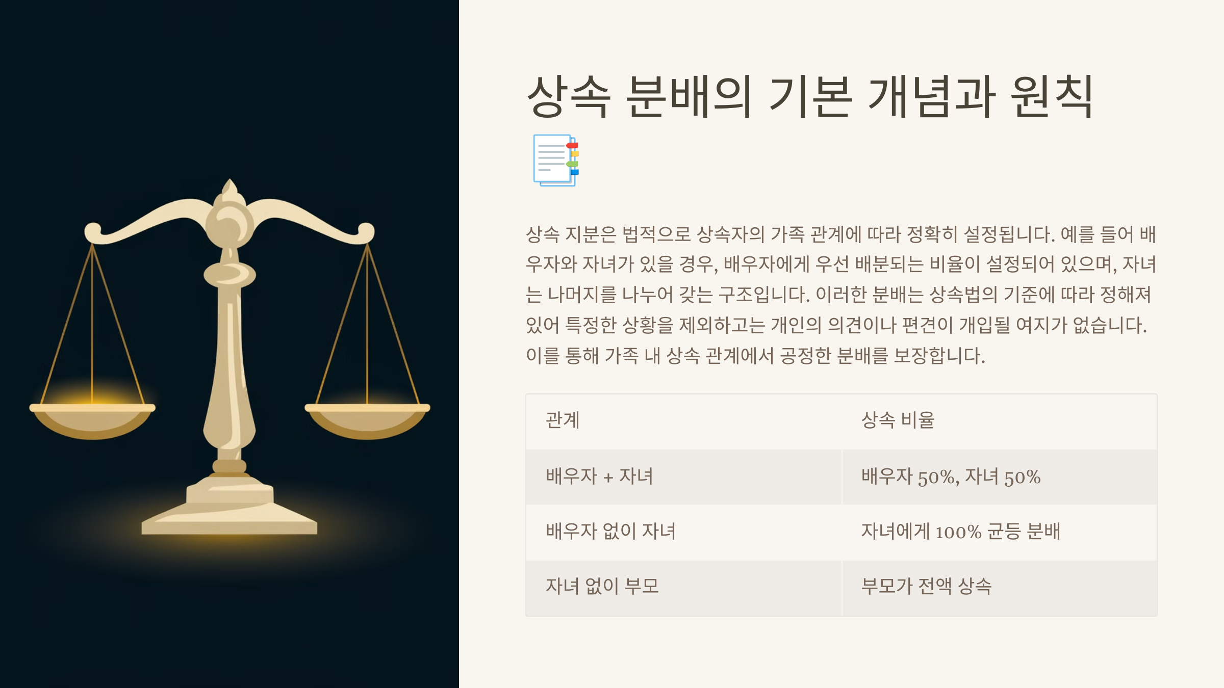 상속 분배의 기본 개념과 원칙