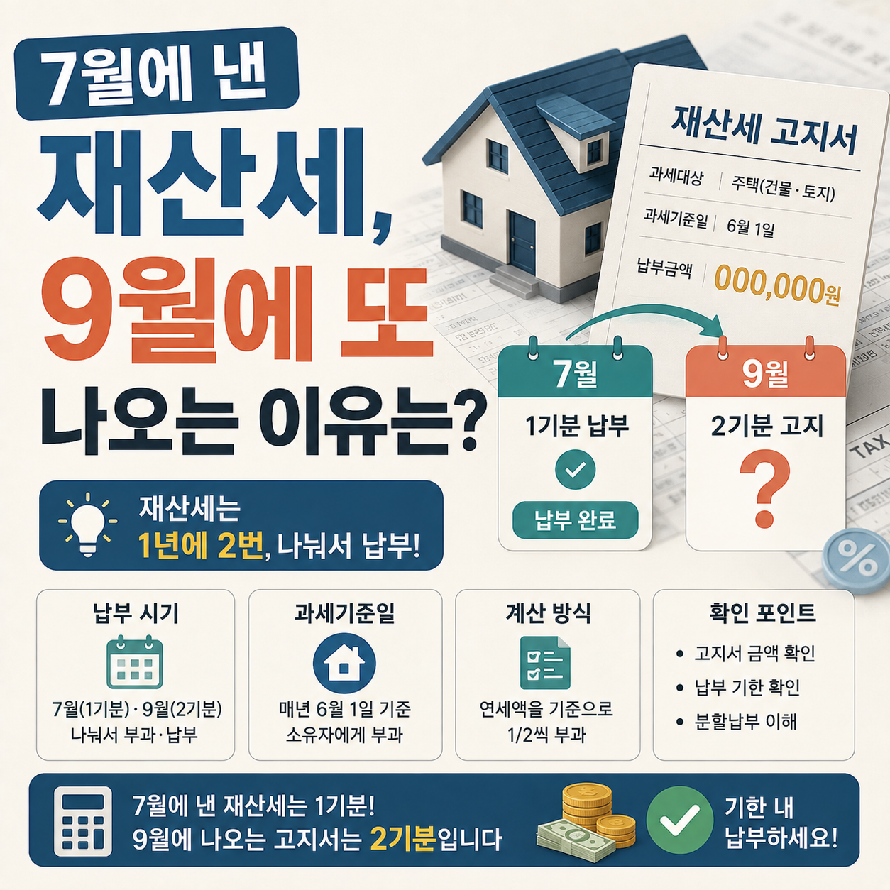 7월과 9월에 나눠서 나오는 재산세 고지서
