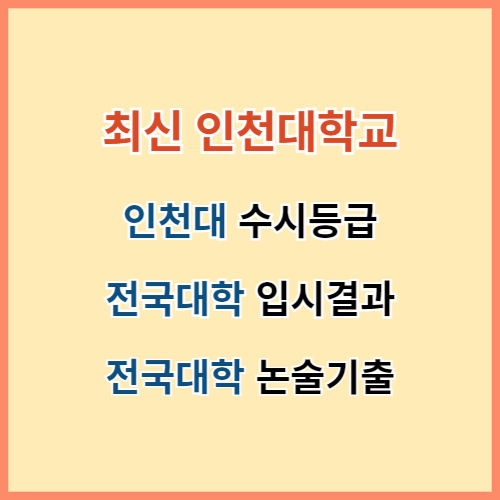 인천대 수시등급 2024 및 주요대학 등급 섬네일 이미지
