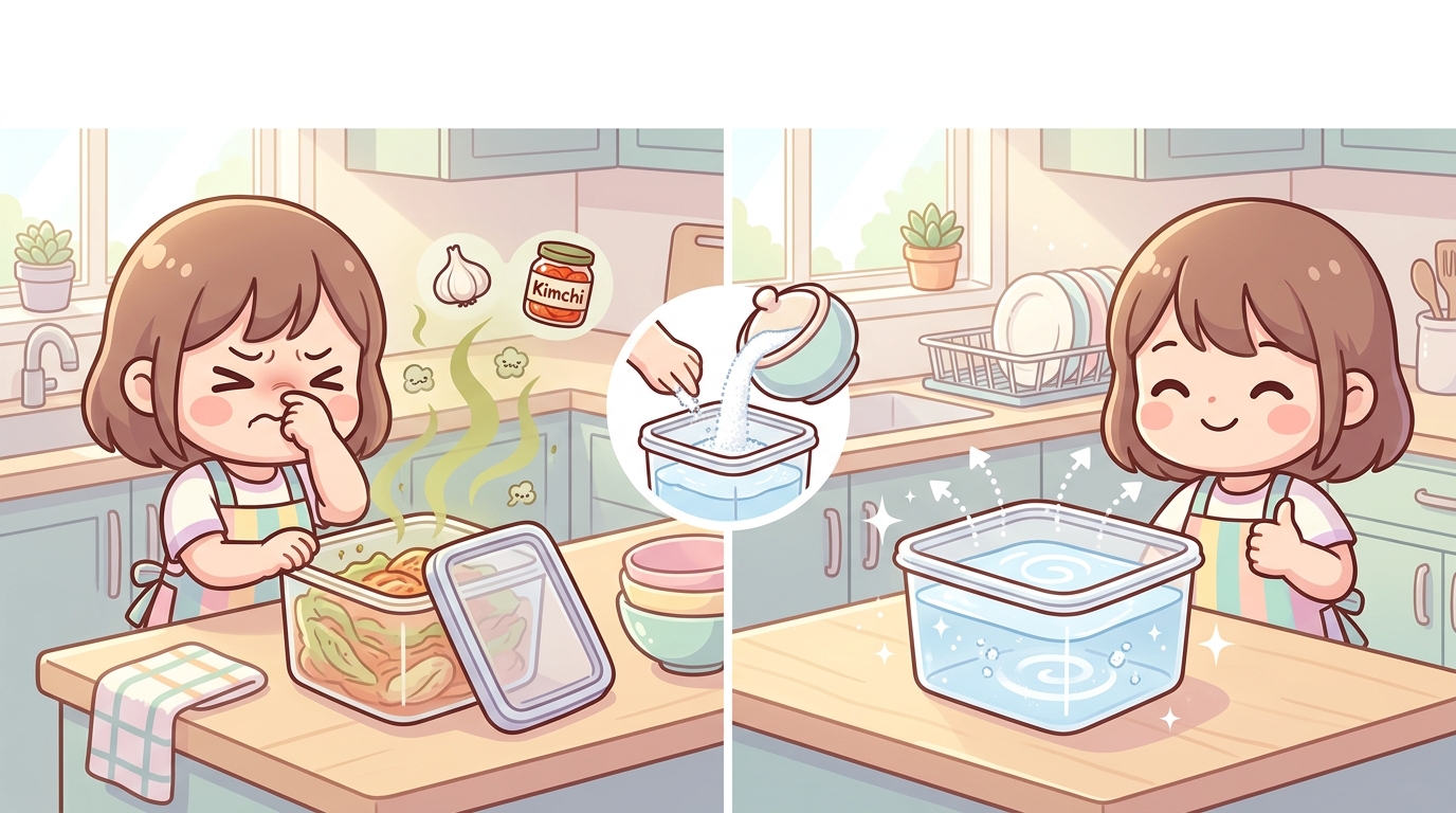 반찬통 냄새 제거 (흡착원리, 설탕활용, 관리루틴)