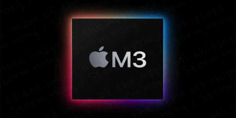 Edited image of the Apple M3 chipset