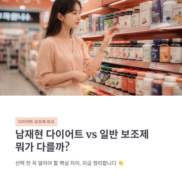 남재현 다이어트 약 vs 일반 다이어트 보조제 차이 제대로 알고 고르는 법