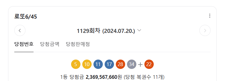 지난회차당첨번호