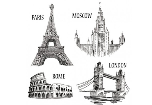 랜드마크 일러스트 에펠탑