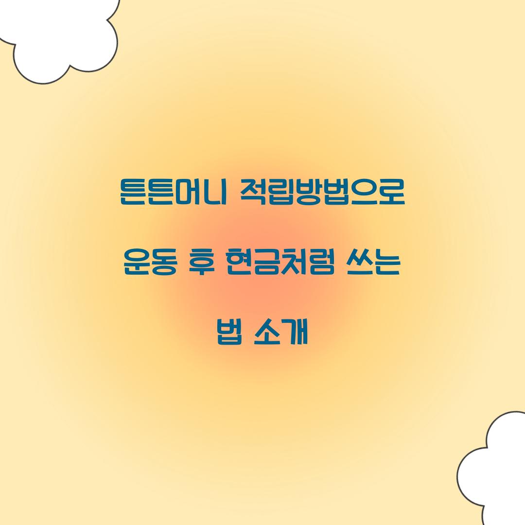 튼튼머니 적립방법