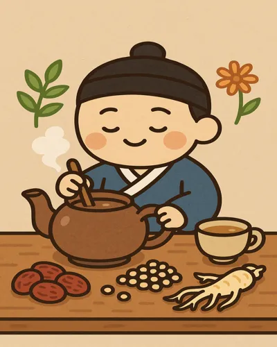 대추와 생강 넣은 한방차