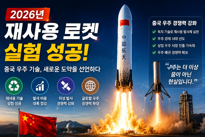중국 재사용 로켓 실험 성공의 의미, 우주 패권 경쟁의 새로운 전환점