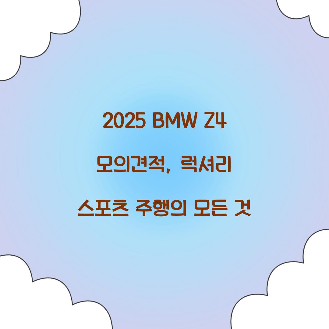 2025 BMW Z4 모의견적