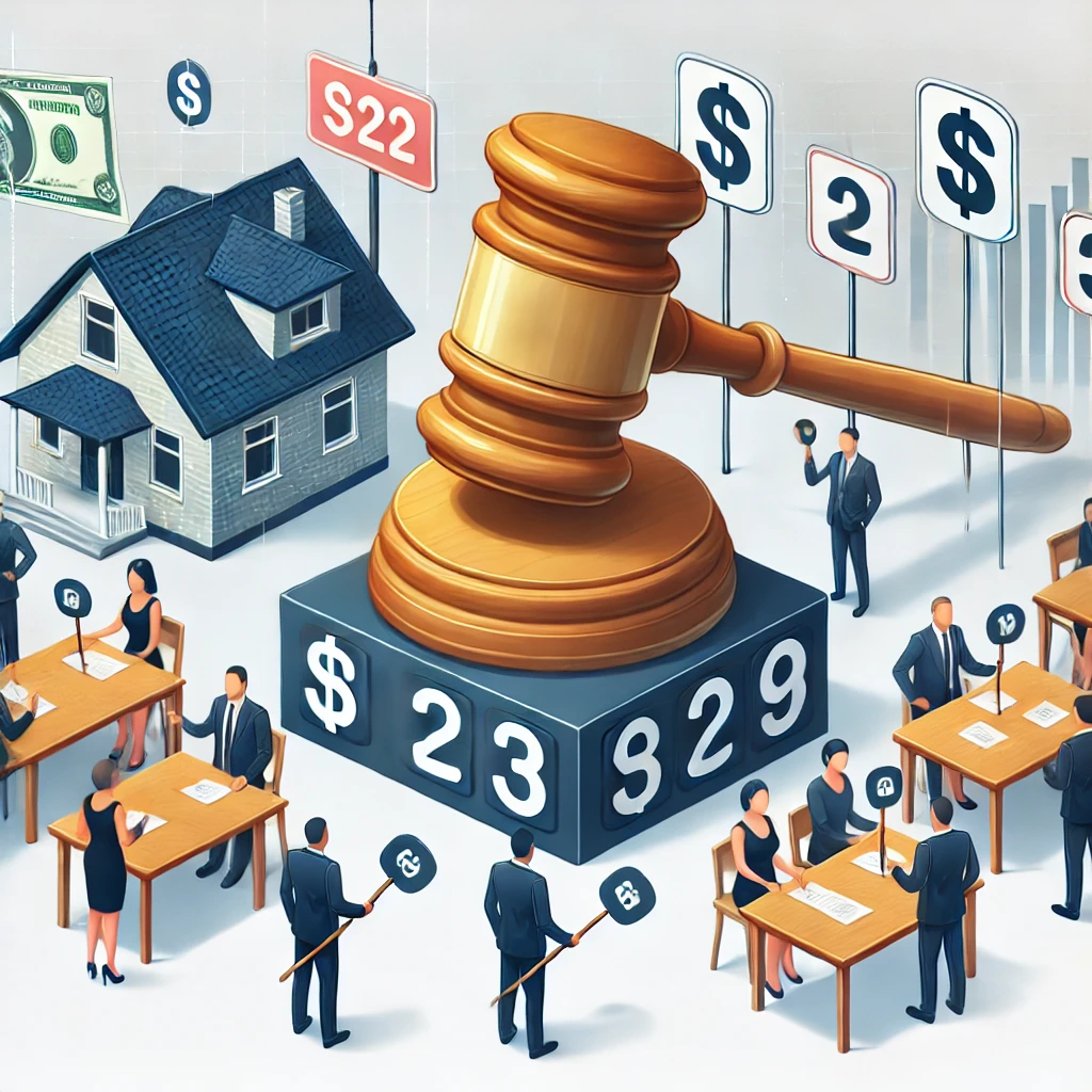 경매 진행과 투자 개념을 강조한 이미지