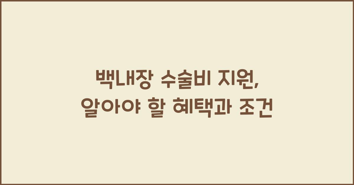 백내장 수술비 지원