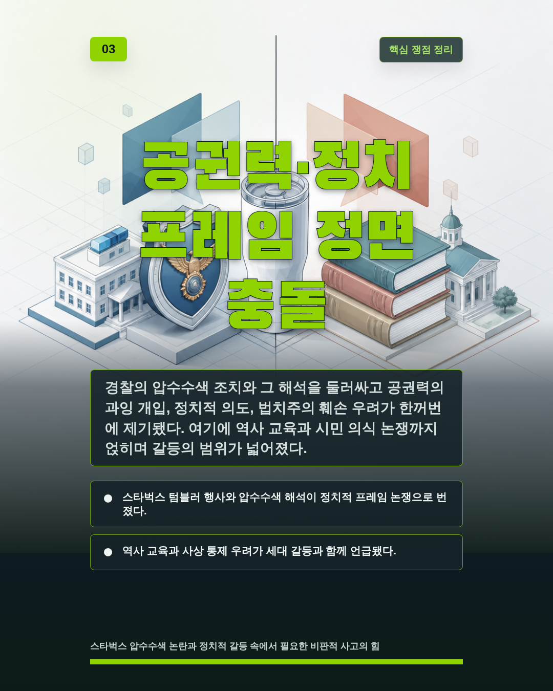 공권력&middot;정치 프레임 정면 충돌