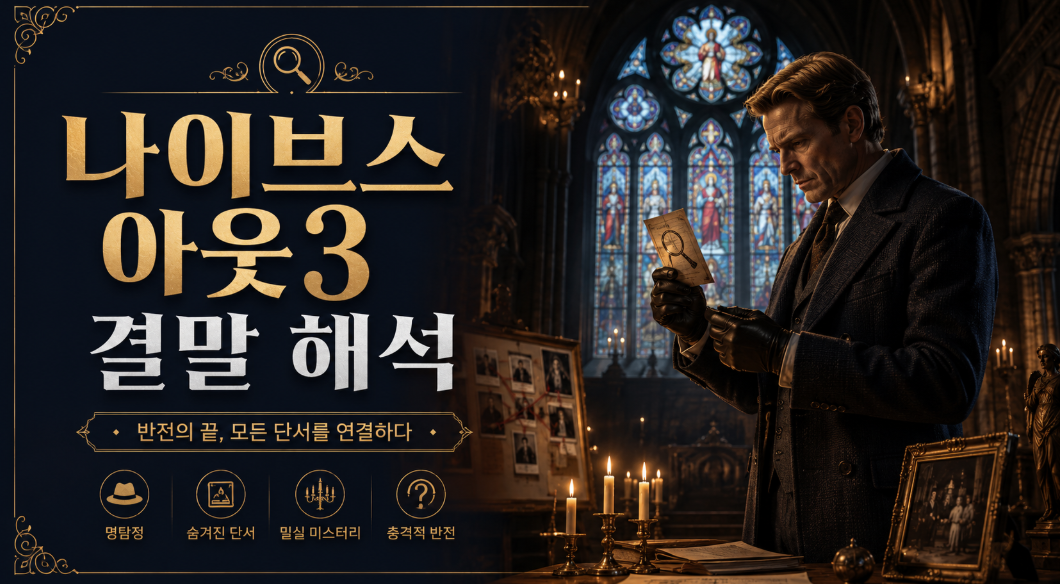 나이브스 아웃3 결말 해석과 범인 정리를 소개하는 고딕 미스터리 영화 썸네일
