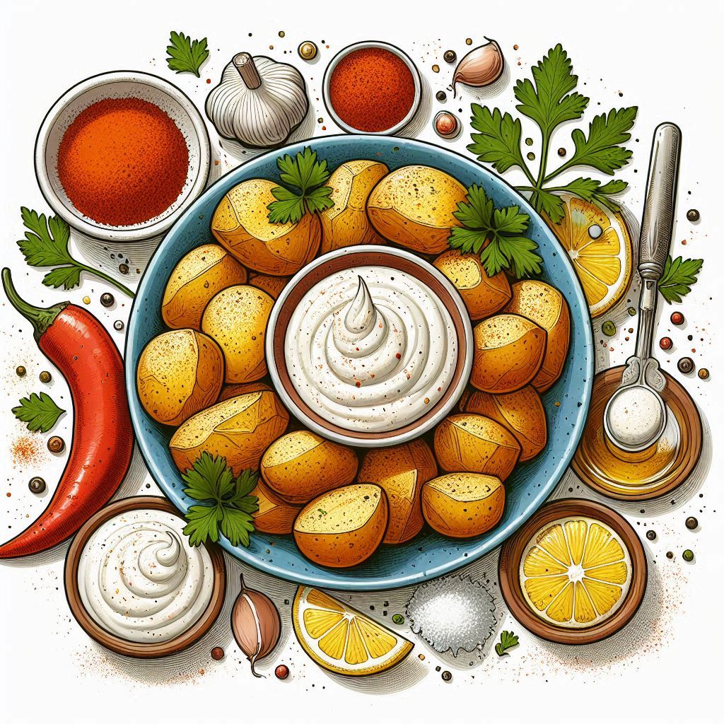 에어프라이어 감자구이 & 요거트 소스