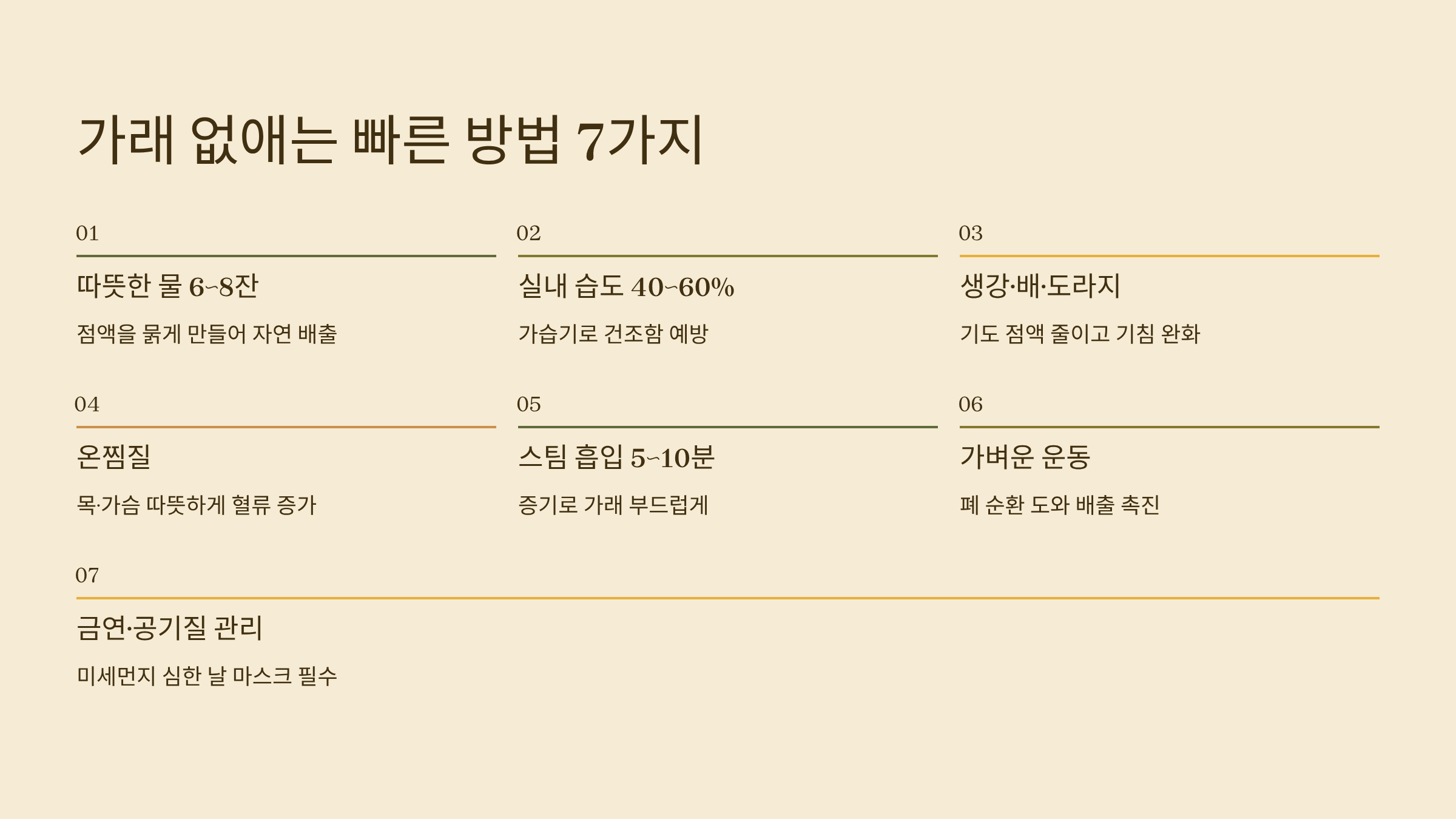 가래를 없애는 방법 7가지