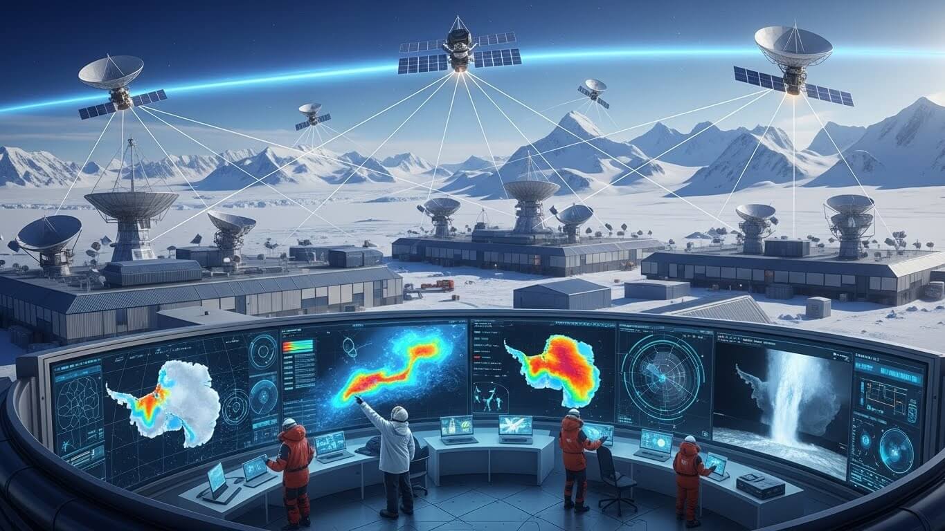 남극 기지 주변의 위성기술 활용도 관련 사진