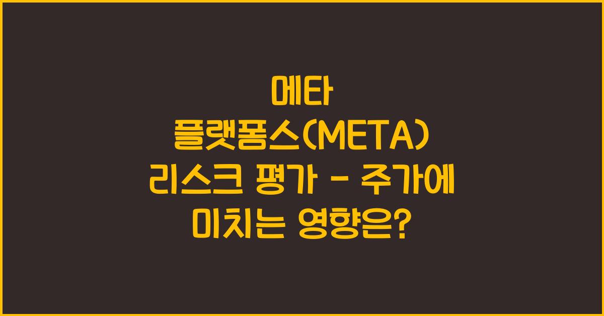 메타 플랫폼스(META) 리스크 평가