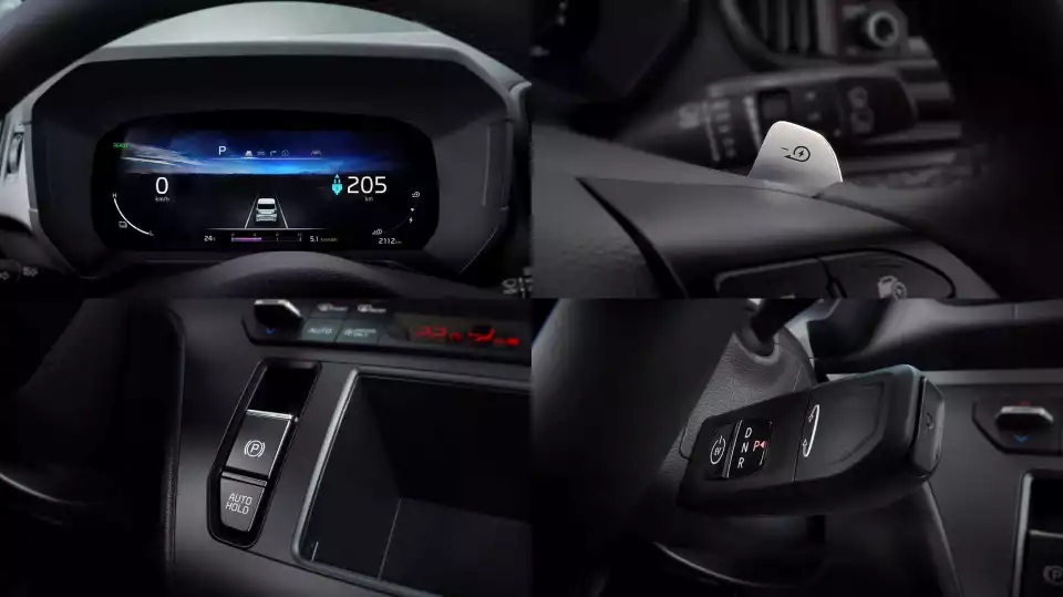 레이 EV의 주요 실내 구성을 모았습니다(출처 : 기아).