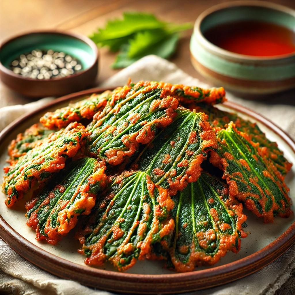 깻잎전 동그랑땡 반죽으로 만든 깻잎전