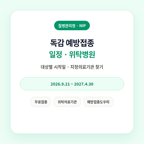 독감 예방접종 일정과 위탁병원 찾는 방법 썸네일