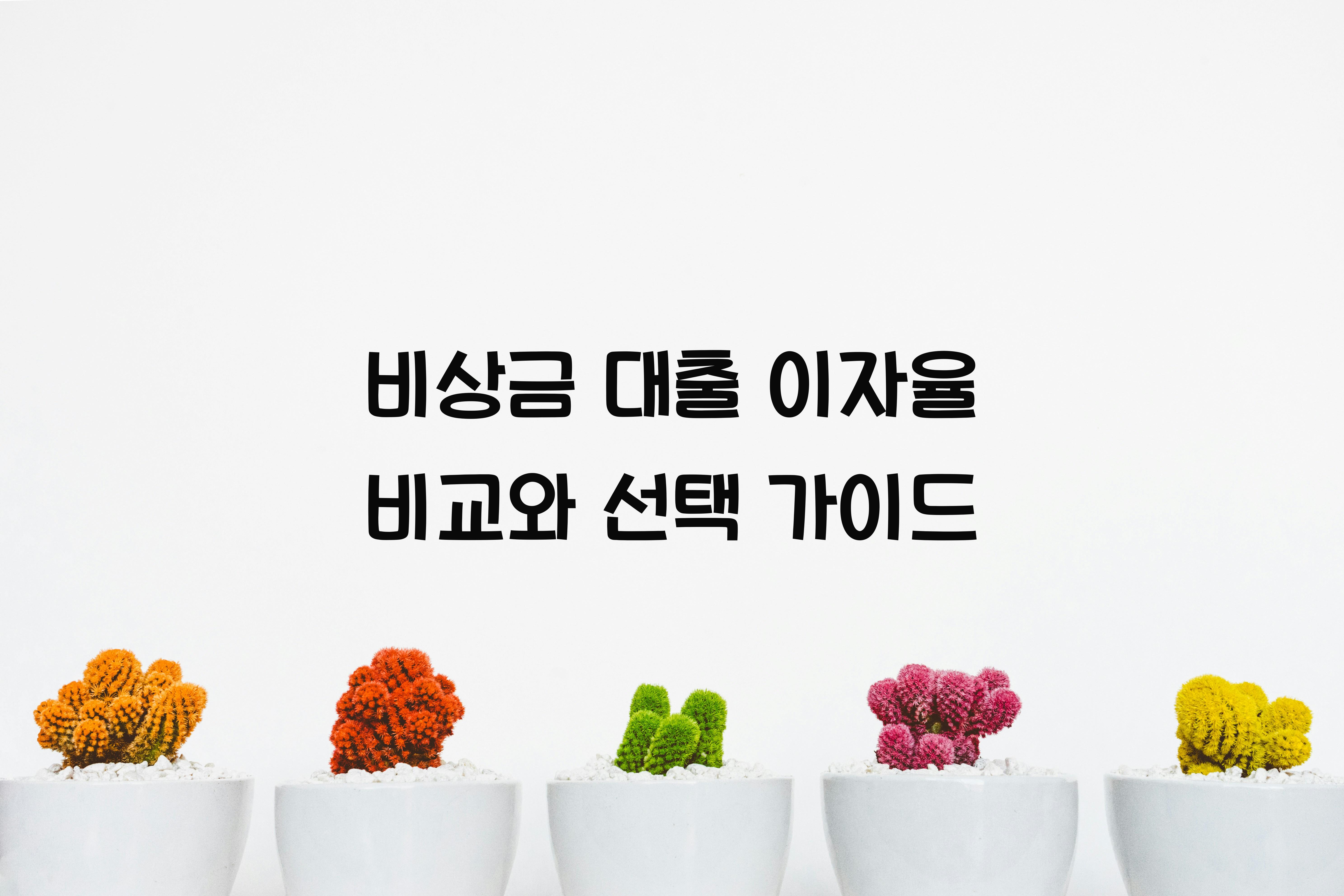 비상금 대출 이자율 비교