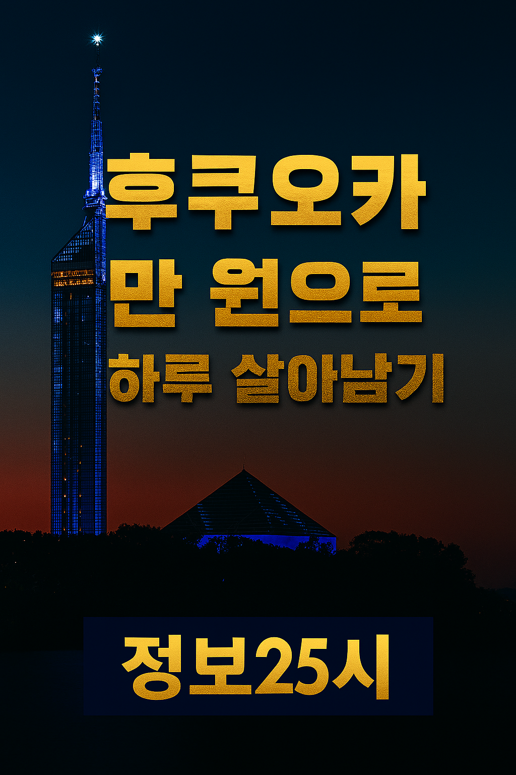 후쿠오카에서 단돈 만 원으로 살아남기를 상징하는 이미지