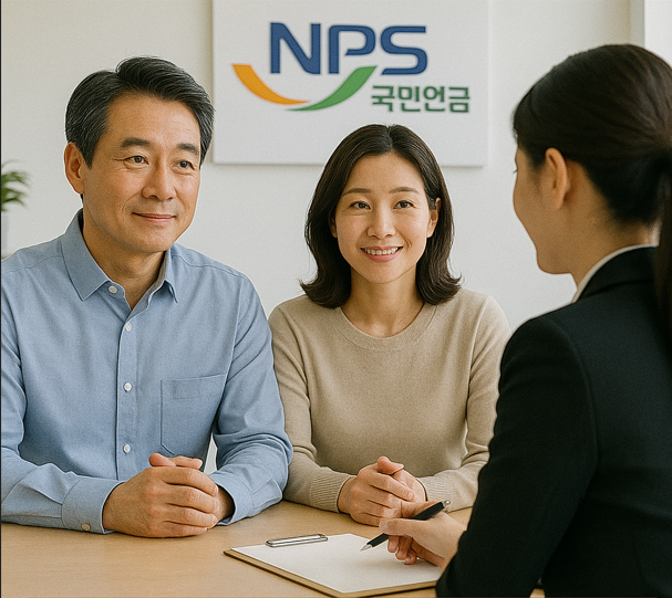 국민연금 공단 사무실에서 상담하는 사진