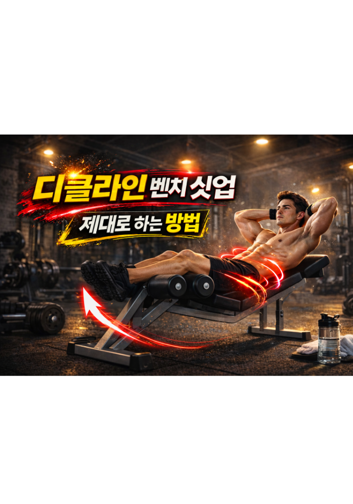 디클라인 벤치 싯업 하는 방법 상복부 운동 제대로 하는 법 (Decline Bench Sit-Up)