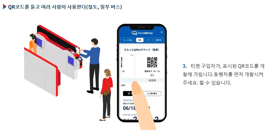 오사카 주유패스 QR 하나로 여러 사람 이용 방법