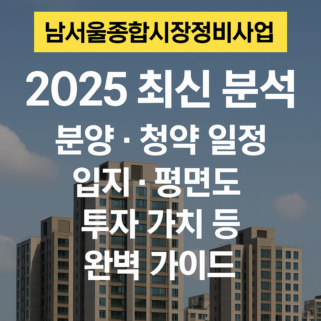 남서울종합시장정비사업 2025 최신 분석: 강남 대치동 핵심 분양 완벽 가이드