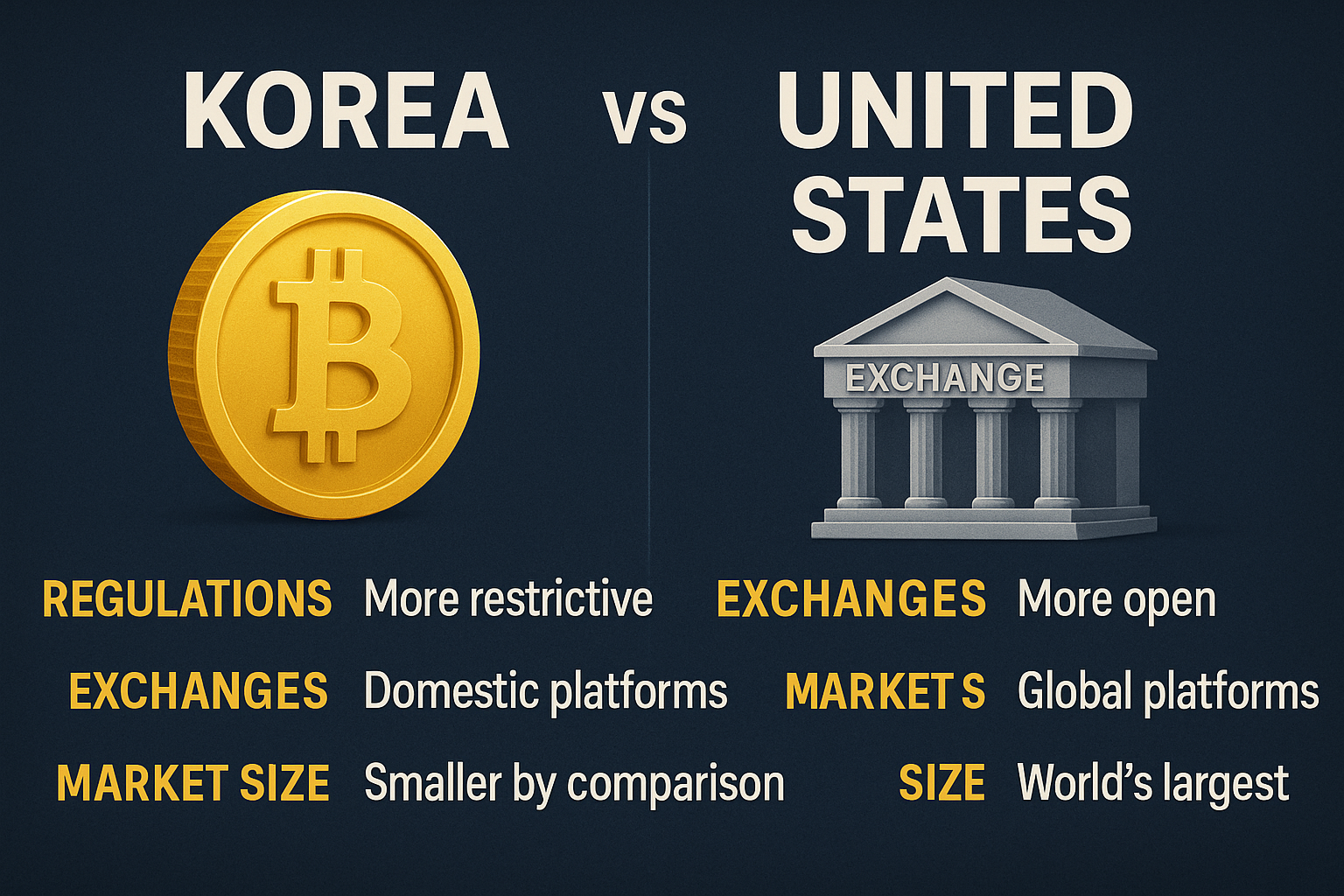 한국과 미국의 코인 시장 환경