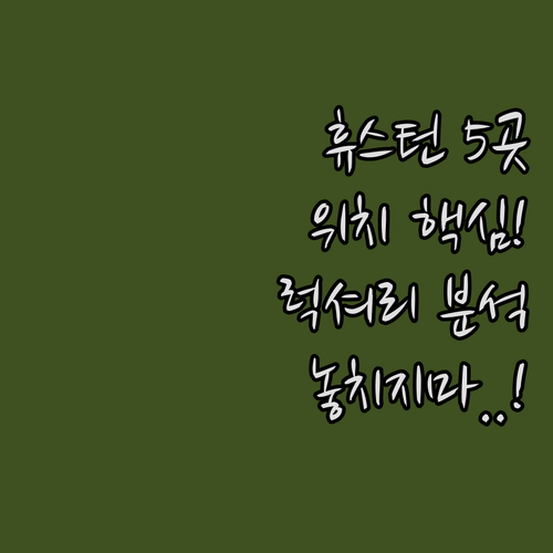 휴스턴 다운타운 호텔 5곳 위치 접근..