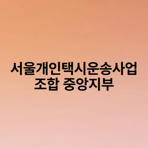 서울개인택시운송사업조합 중앙지부