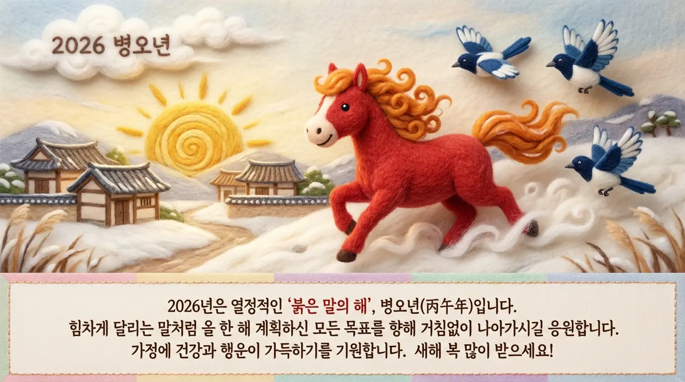2026병오년 붉은말 카드 이미지