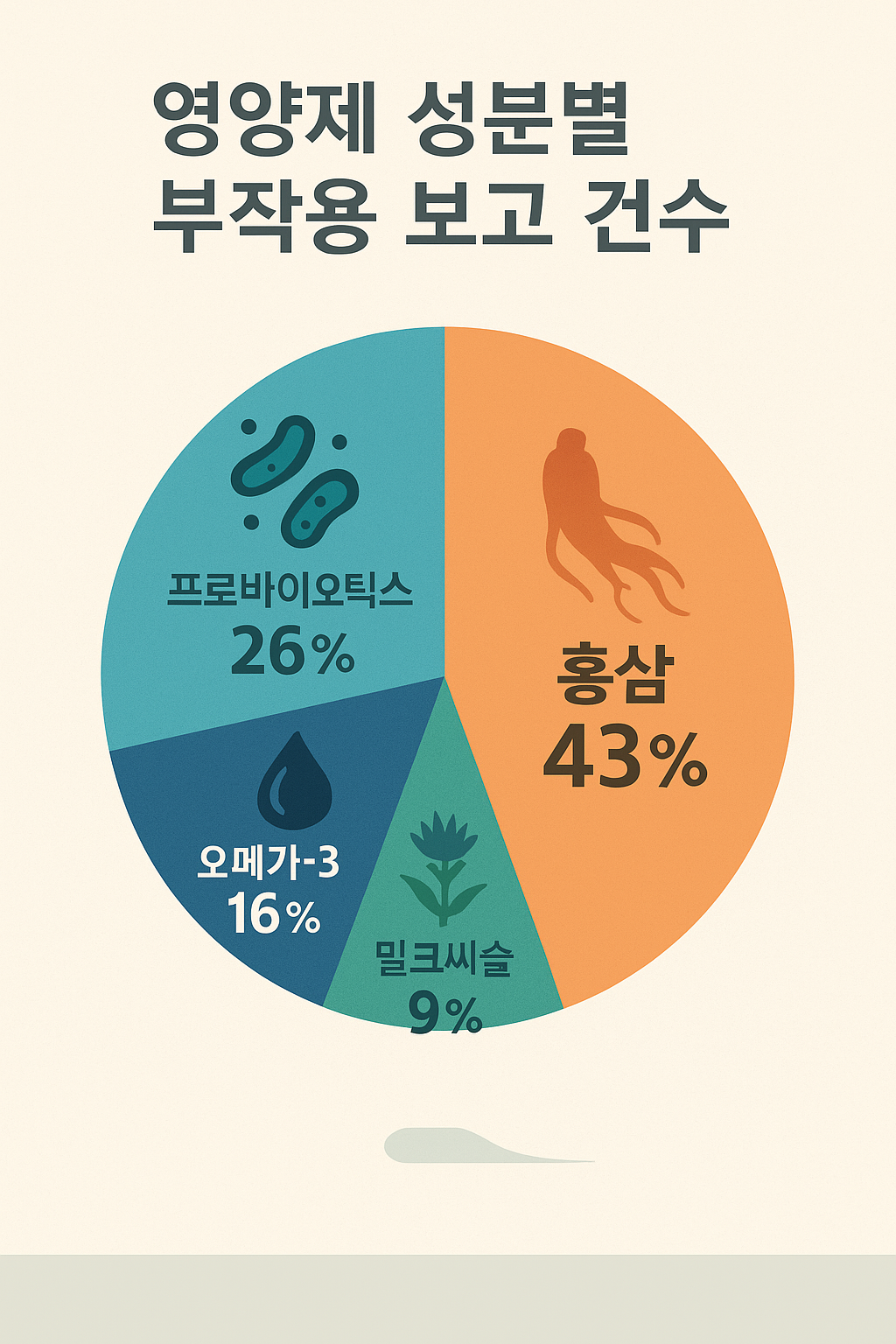 영양제 성분별 부작용 보고 건 수 그래프
