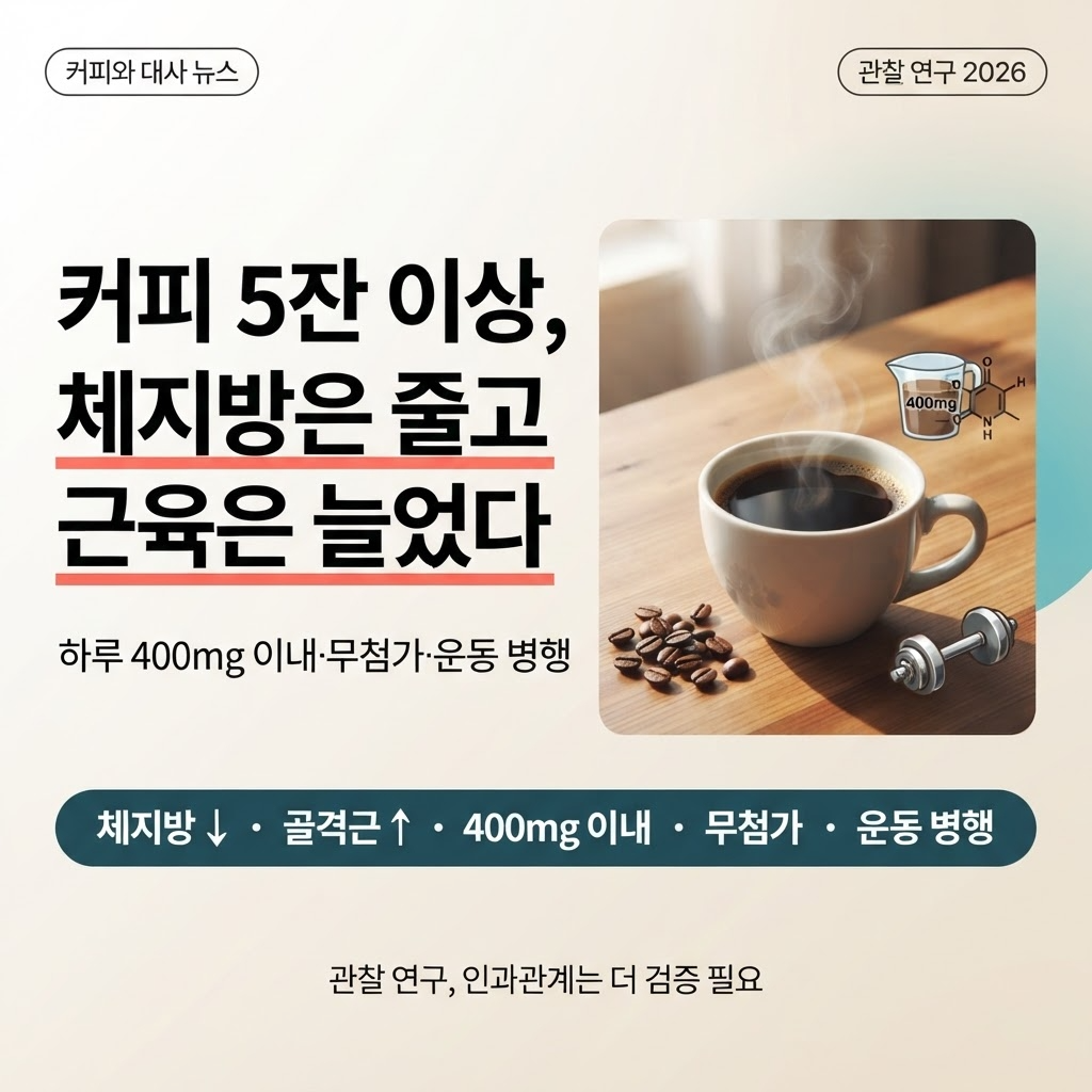 &ldquo;체중 그대로인데 근육 늘고 뱃살 쏙&rdquo;&hellip;&lsquo;커피 5잔&rsquo; 40대의 반전