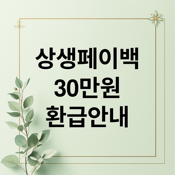 상생페이백 30만원 환급! 신청부터 혜택 극대화까지