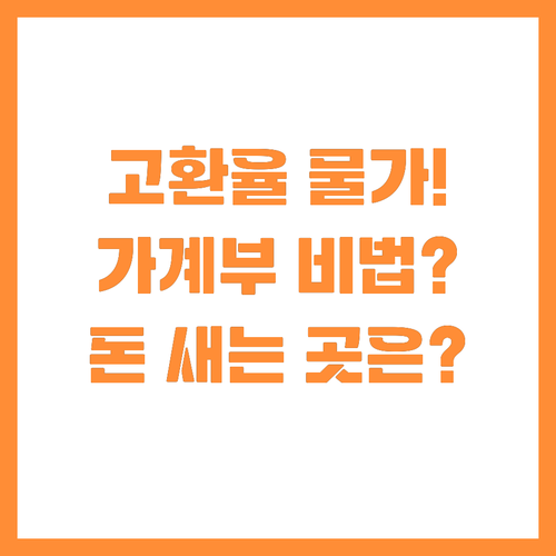 일상 소비를 위협하는 고환율 물가 잡..