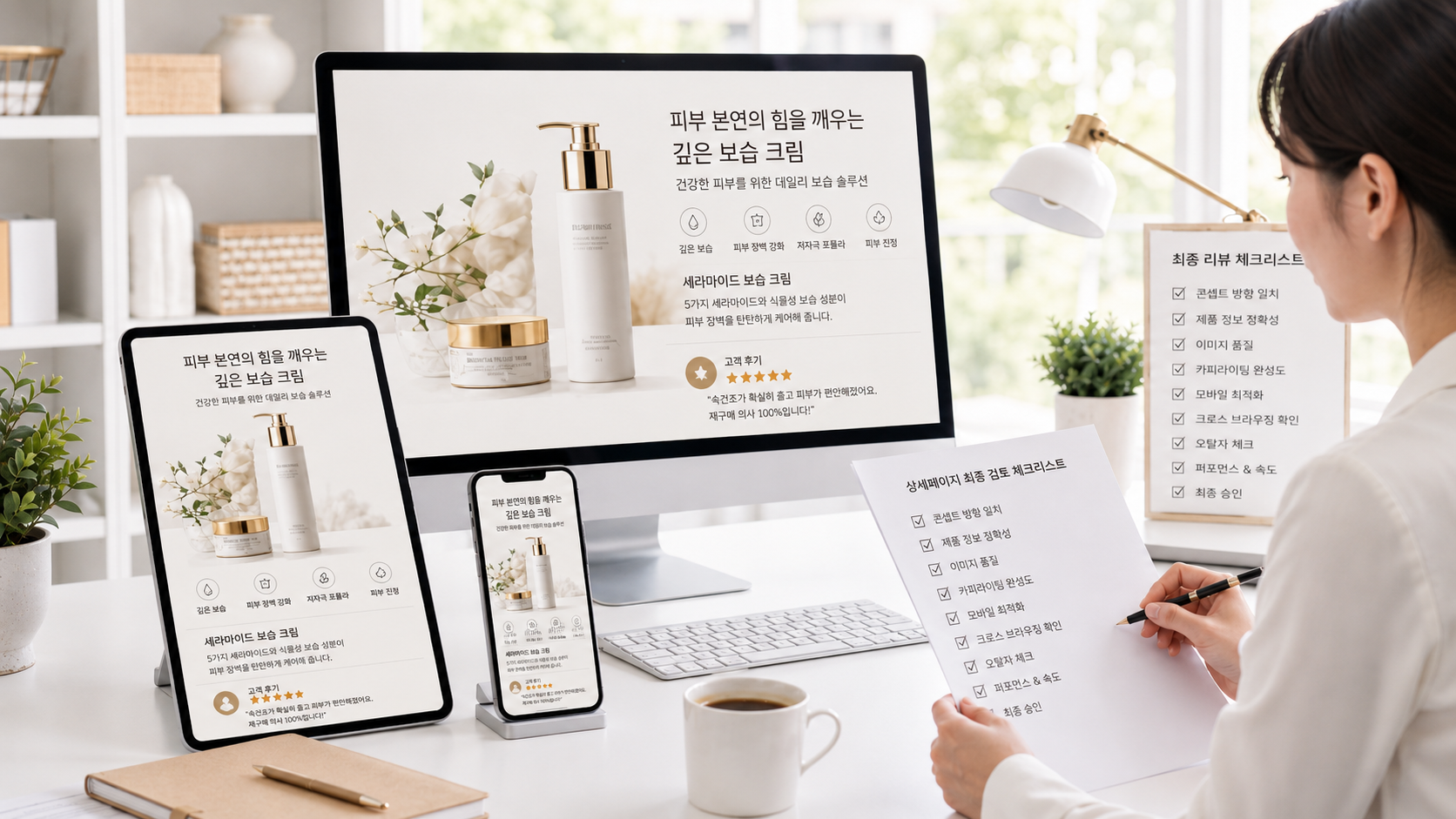 수정과 플랫폼 최적화를 마친 상세페이지의 최종 확인