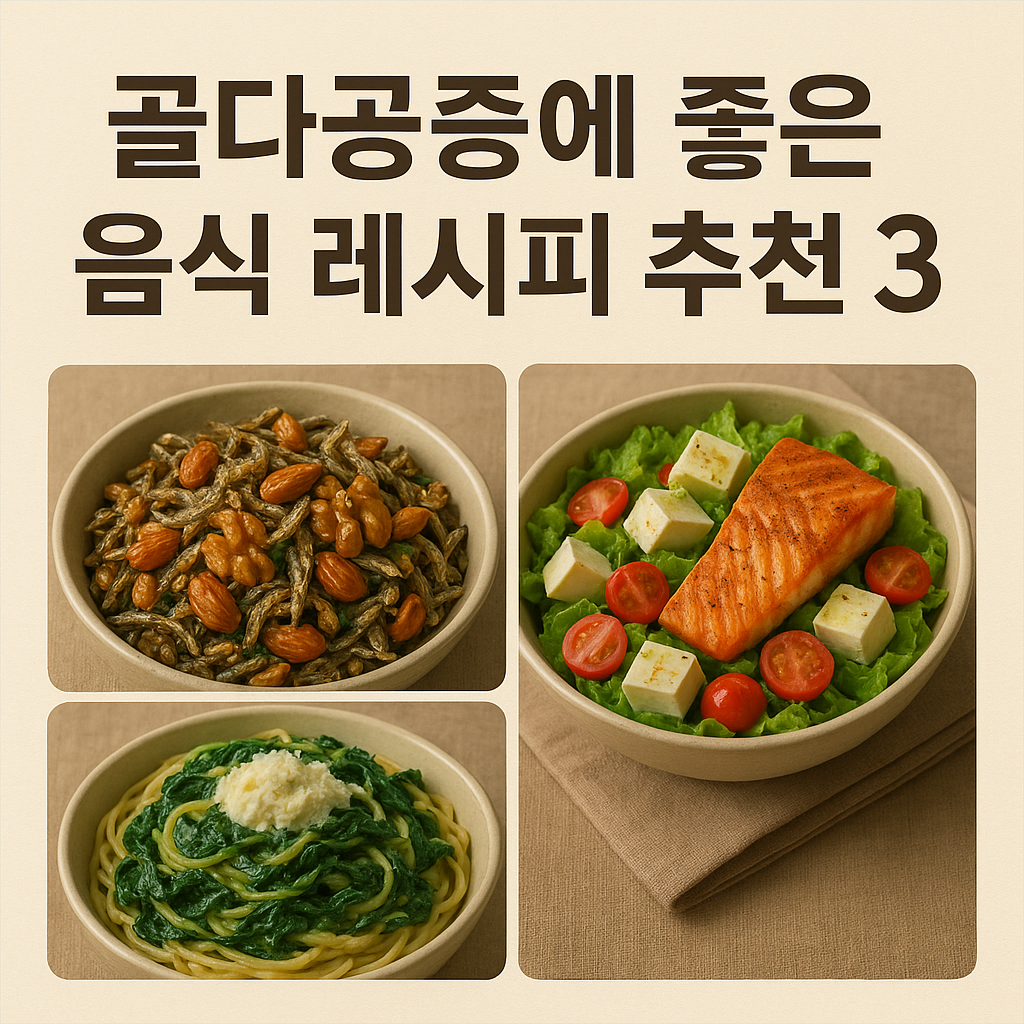 골다공증에 좋은 음식 레시피 추천 3가지