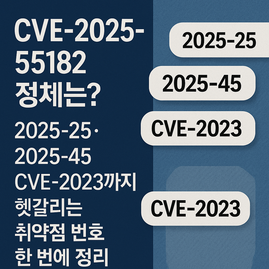 🔐 CVE-2025-55182 정체는? 2025-25&middot;2025-45&middot;CVE-2023까지 헷갈리는 취약점 번호 한 번에 정리