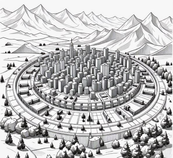 원형구도 연필 드로잉