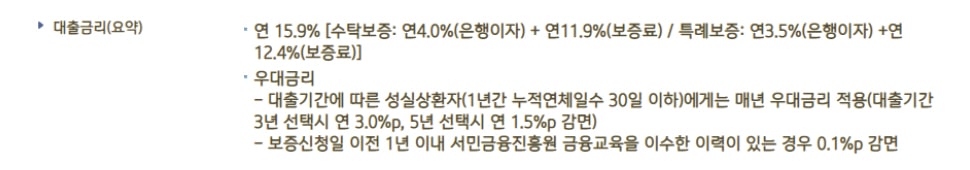 기업은행-햇살론15-금리