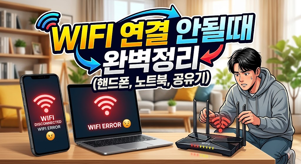WIFI 연결 안될때 완벽정리 (핸드폰, 노트북, 공유기)