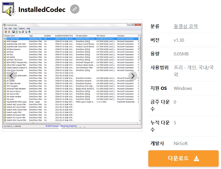 InstalledCodec