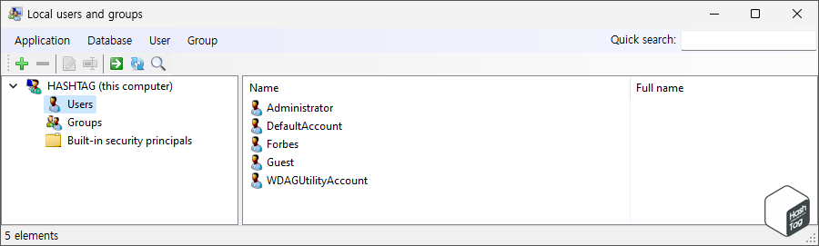 lusrmgr.exe 실행 화면