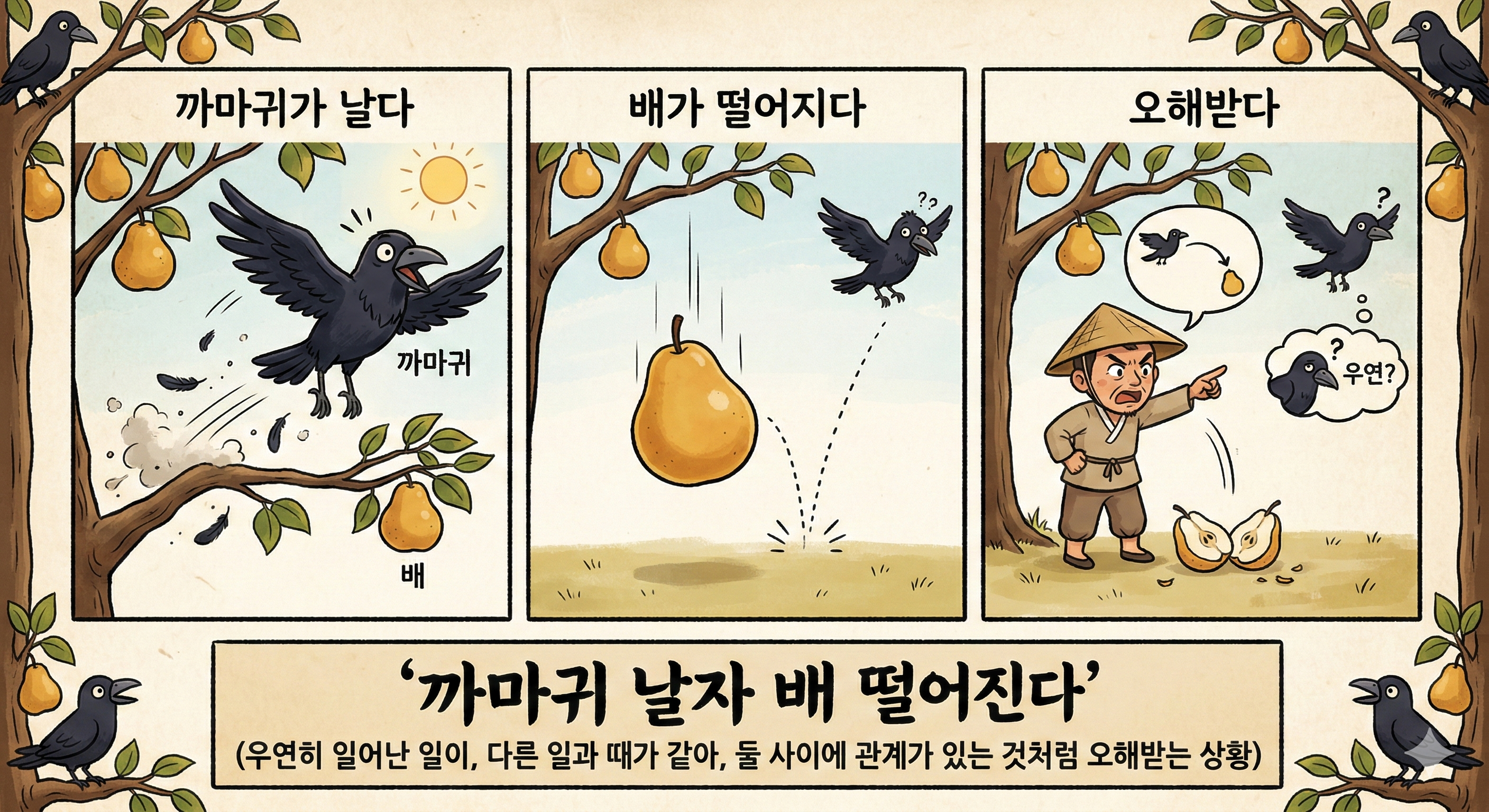 까마귀 날자 배 떨어진다